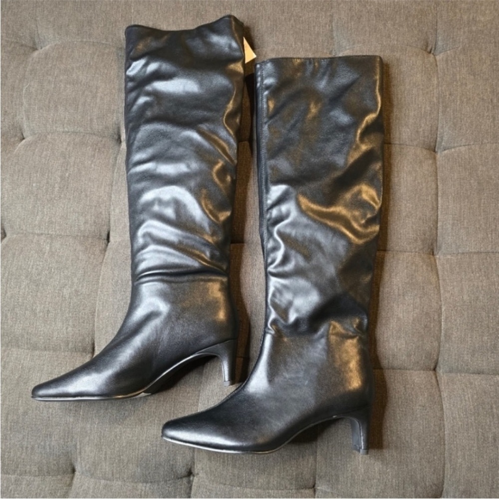 NEW! Banana Republic Black Vegan Tall Slouch Boot - Multiple Sizes - Picture 7 of 12